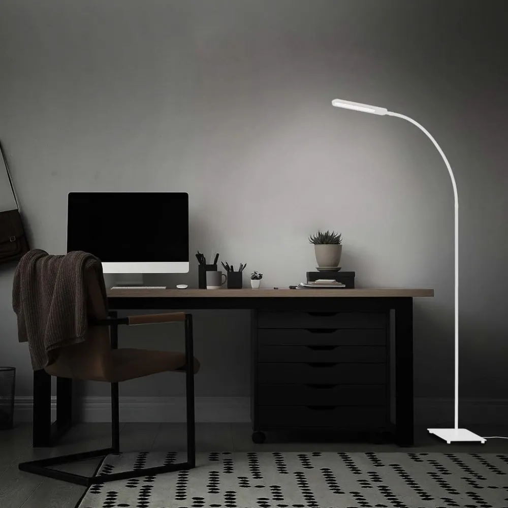 Briloner Arbejdsrum/Kontor|Gulvlamper > Servo LED-gulvlampe, kan dæmpes, CCT, hvid