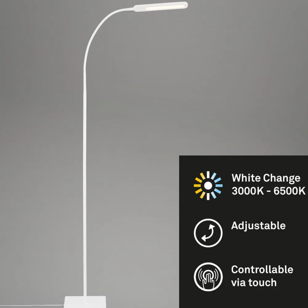 Briloner Arbejdsrum/Kontor|Gulvlamper > Servo LED-gulvlampe, kan dæmpes, CCT, hvid