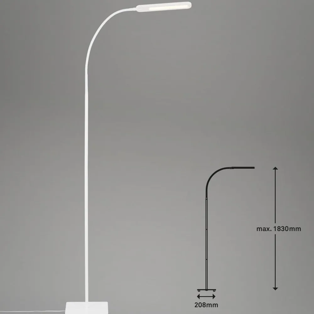 Briloner Arbejdsrum/Kontor|Gulvlamper > Servo LED-gulvlampe, kan dæmpes, CCT, hvid