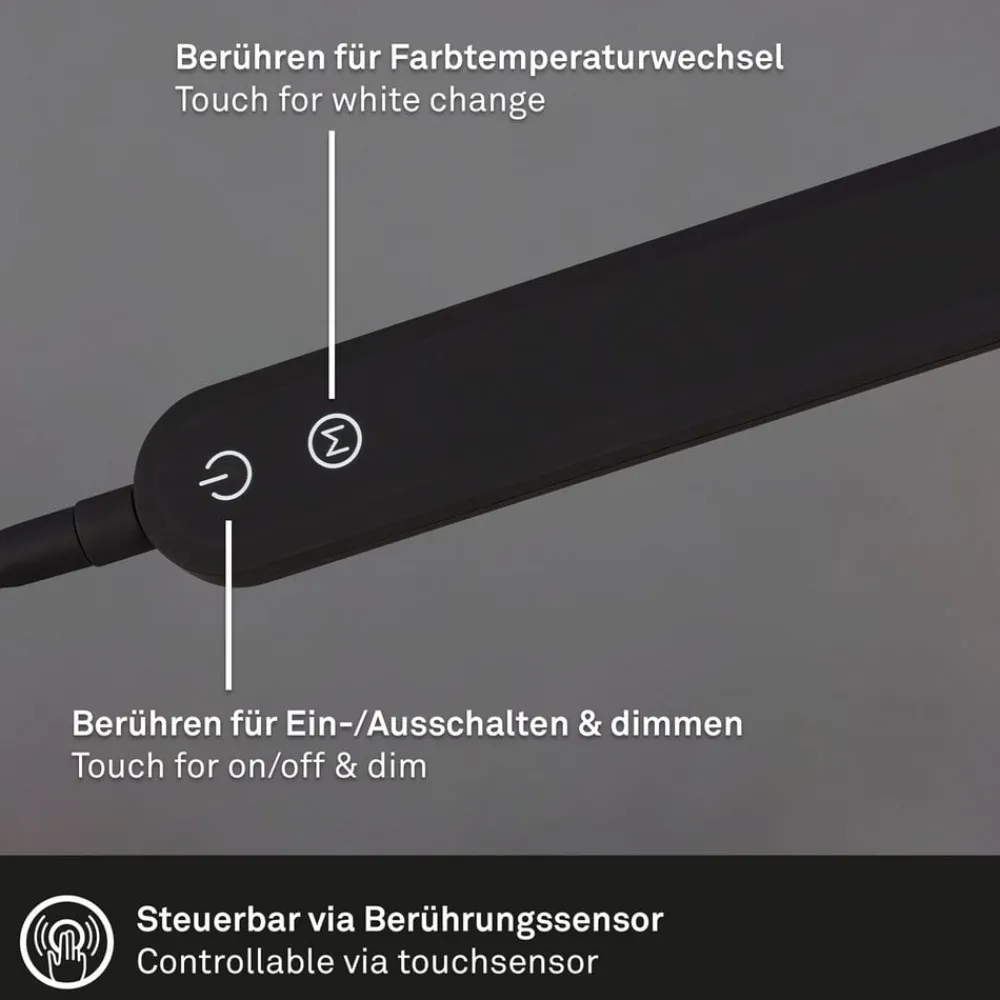 Briloner Arbejdsrum/Kontor|Gulvlamper > Servo LED-gulvlampe, kan dæmpes, CCT, sort