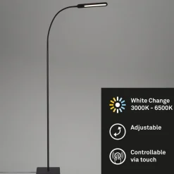 Briloner Arbejdsrum/Kontor|Gulvlamper > Servo LED-gulvlampe, kan dæmpes, CCT, sort