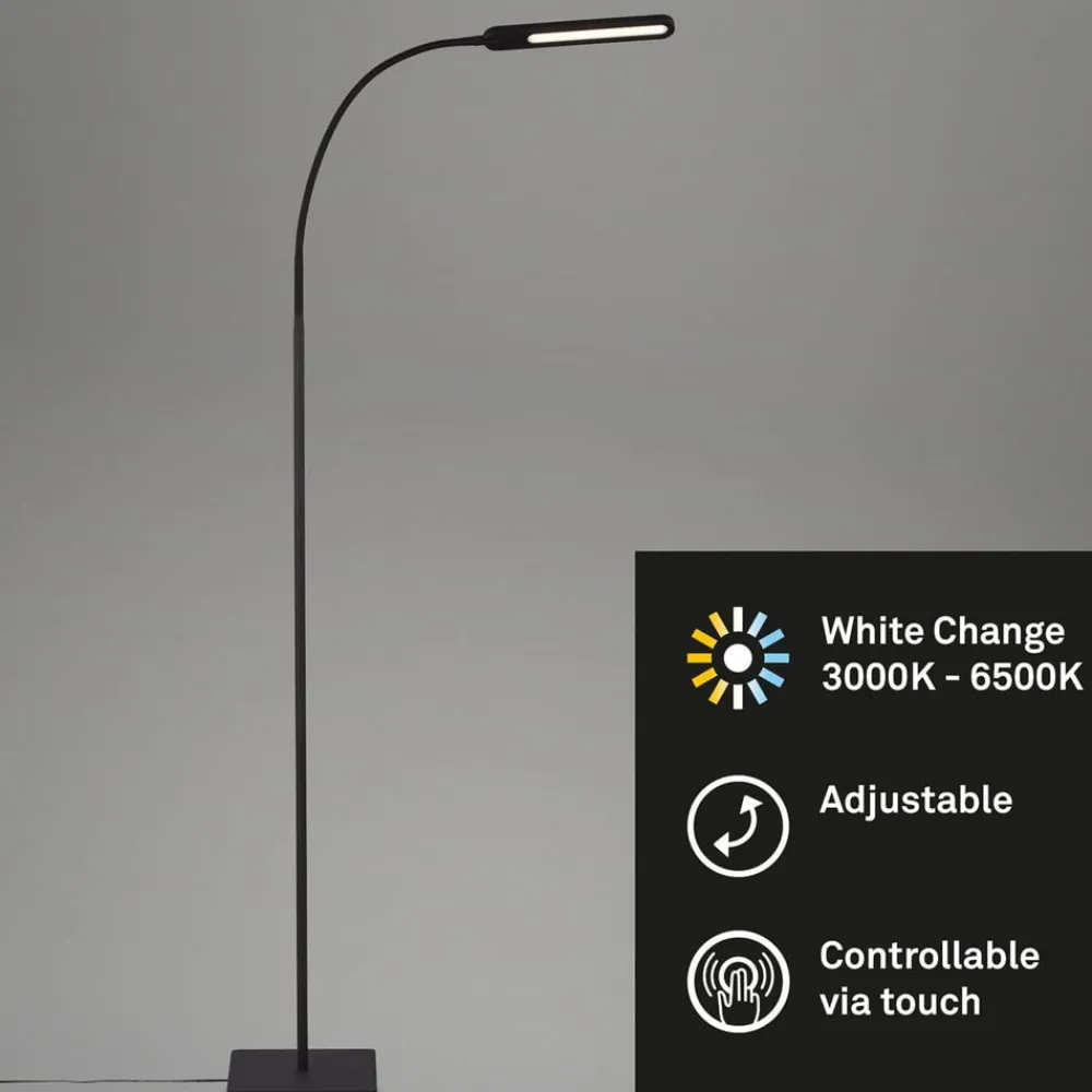 Briloner Arbejdsrum/Kontor|Gulvlamper > Servo LED-gulvlampe, kan dæmpes, CCT, sort