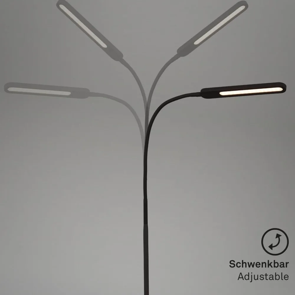Briloner Arbejdsrum/Kontor|Gulvlamper > Servo LED-gulvlampe, kan dæmpes, CCT, sort