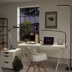 Briloner Arbejdsrum/Kontor|Gulvlamper > Servo LED-gulvlampe, kan dæmpes, CCT, sort
