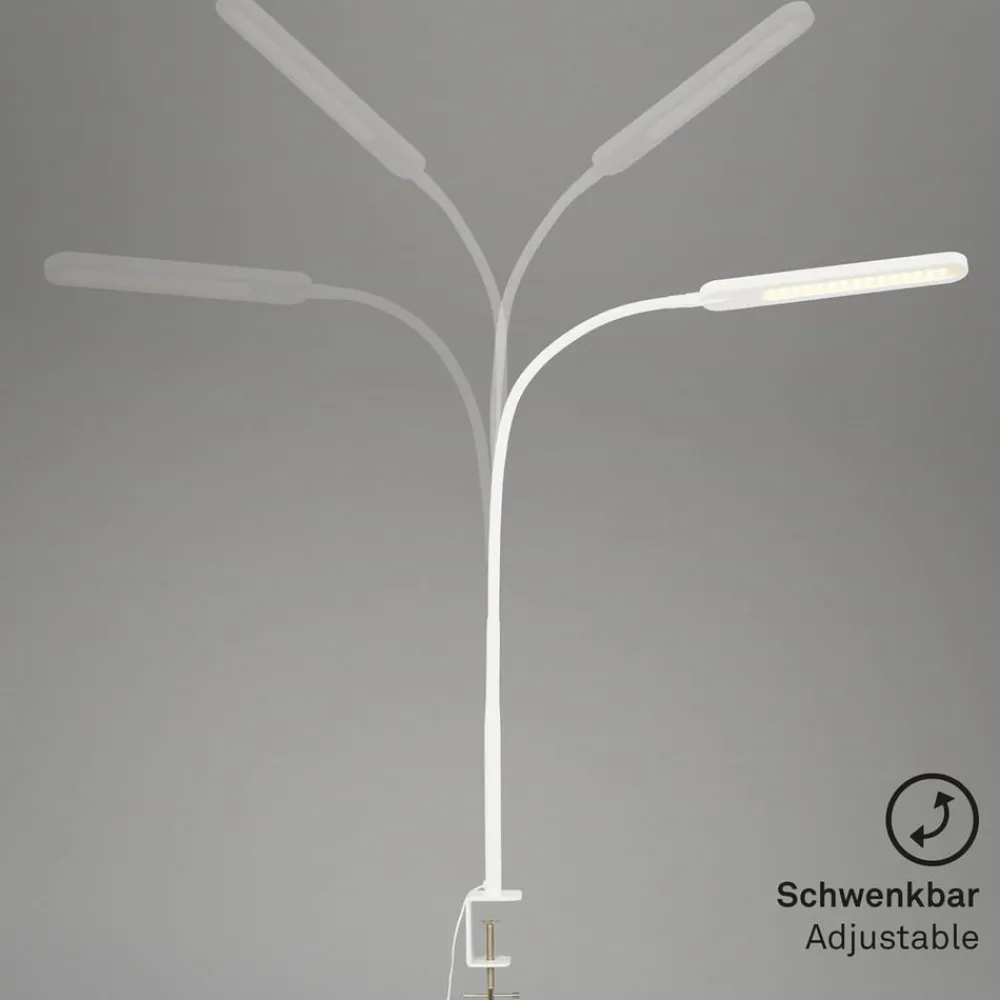 Briloner Arbejdsrum/Kontor|Bordlamper > Servo LED-klemmelampe, kan dæmpes, CCT, hvid