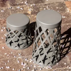 FARO BARCELONA Sokkellamper > Shadow LED-sokkellampe, mørkegrå, aluminium, højde 45 cm