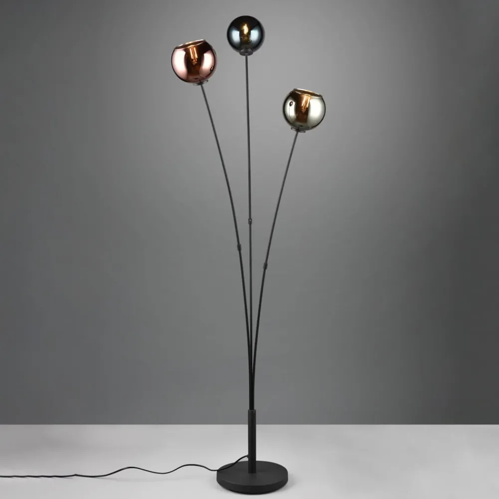 Reality Leuchten Gulvlamper|Gulvlamper > Sheldon gulvlampe med 3 glas-kugleskærme