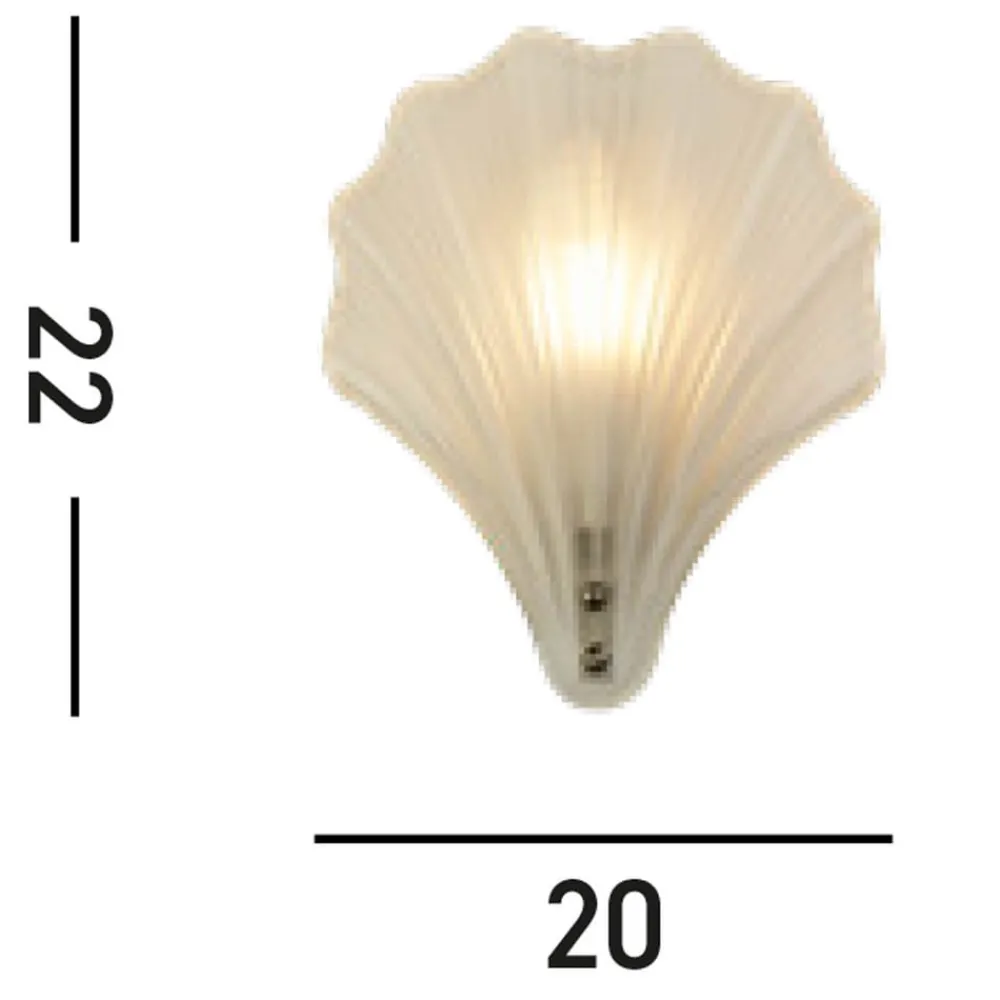 Searchlight Gang|Væg- Og Spejllamper > Shell væglampe, hvid satineret, skalform, glas, IP44