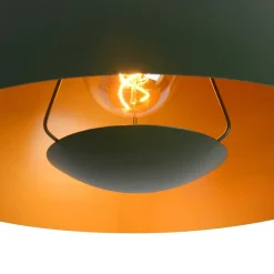 Pendellamper|Pendellamper ^ Lucide Siemon hængelampe af stål, Ø 40 cm, grøn