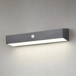 Reality Leuchten Væglampe Med Sensor > Silves solcellelampe til vægmontering, sort, sensor, IP44