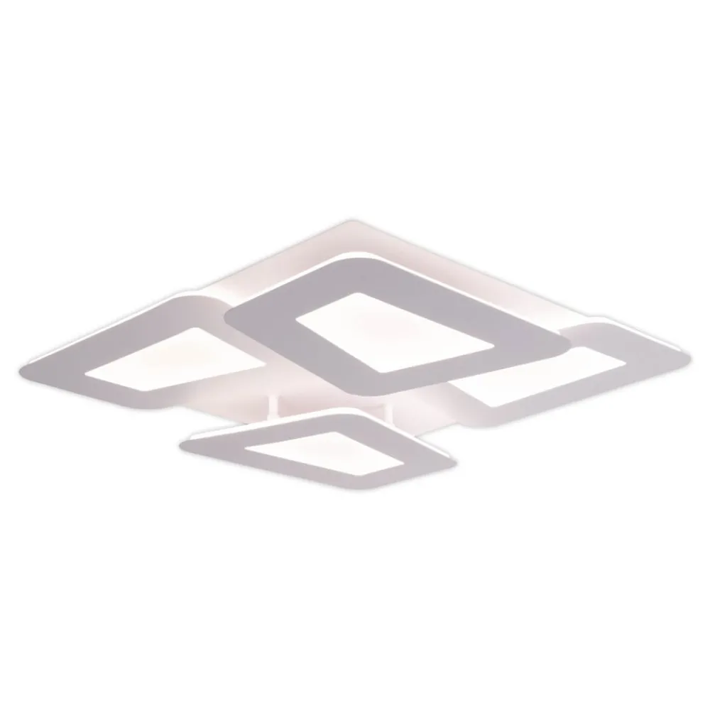 Loftlamper|Loftlamper ^ Näve Simes loftlampe, hvid, metal, 48x48 cm, CCT, fjernbetjening
