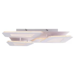 Loftlamper|Loftlamper ^ Näve Simes loftlampe, hvid, metal, 48x48 cm, CCT, fjernbetjening