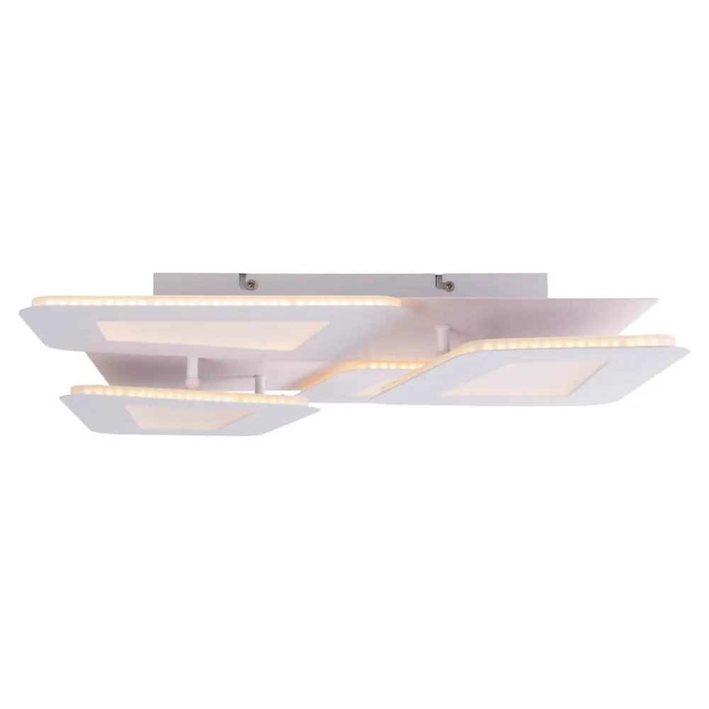 Loftlamper|Loftlamper ^ Näve Simes loftlampe, hvid, metal, 48x48 cm, CCT, fjernbetjening