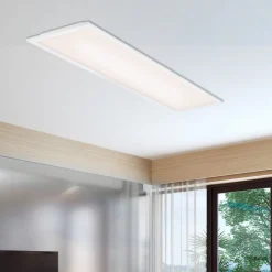 Briloner Arbejdsrum/Kontor|Loftlamper > Simple LED-panel, hvidt, ultrafladt, 100 x 25 cm