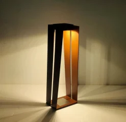 Les Jardins Solcelle Lampe Med Sensor|Solcellelamper > Skaal LED solcelle-lanterne med sensor, corten, 70 cm