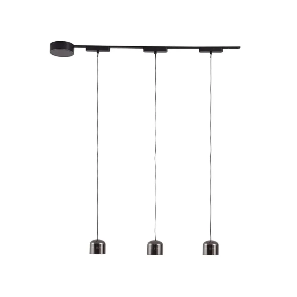 Lindby Skinnesystem > Skinne system 48V Lumaro, pendel, cylinder, 3 lyskilder, sort