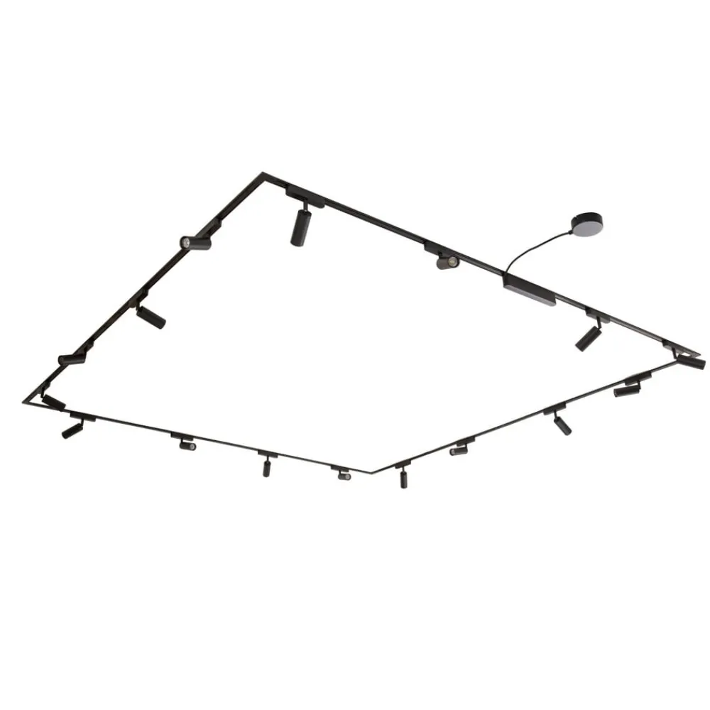 Skinnesystem ^ Lindby Skinnesystem 48V Lumaro spots 16-flg. sort Ø4cm dæmpbar