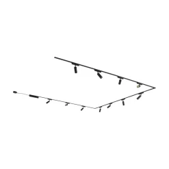 Lindby Arbejdsrum/Kontor > Skinnesystem 48V Lumaro, spots, 11 lyskilder, sort, Ø4cm, dæmpbar