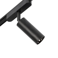 Arbejdsrum/Kontor|Skinnesystem ^ Lindby Skinnesystem 48V Lumaro, spots, 9 lyskilder, sort, 25,7 cm, dæmpbar