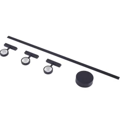 Arbejdsrum/Kontor|Skinnesystem ^ Lindby Skinnesystem 48V Lumaro, spots, 3 lyskilder, sort, Ø 7,3 cm