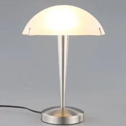 Lindby Bordlamper > Skøn Viola bordlampe i mat nikkel