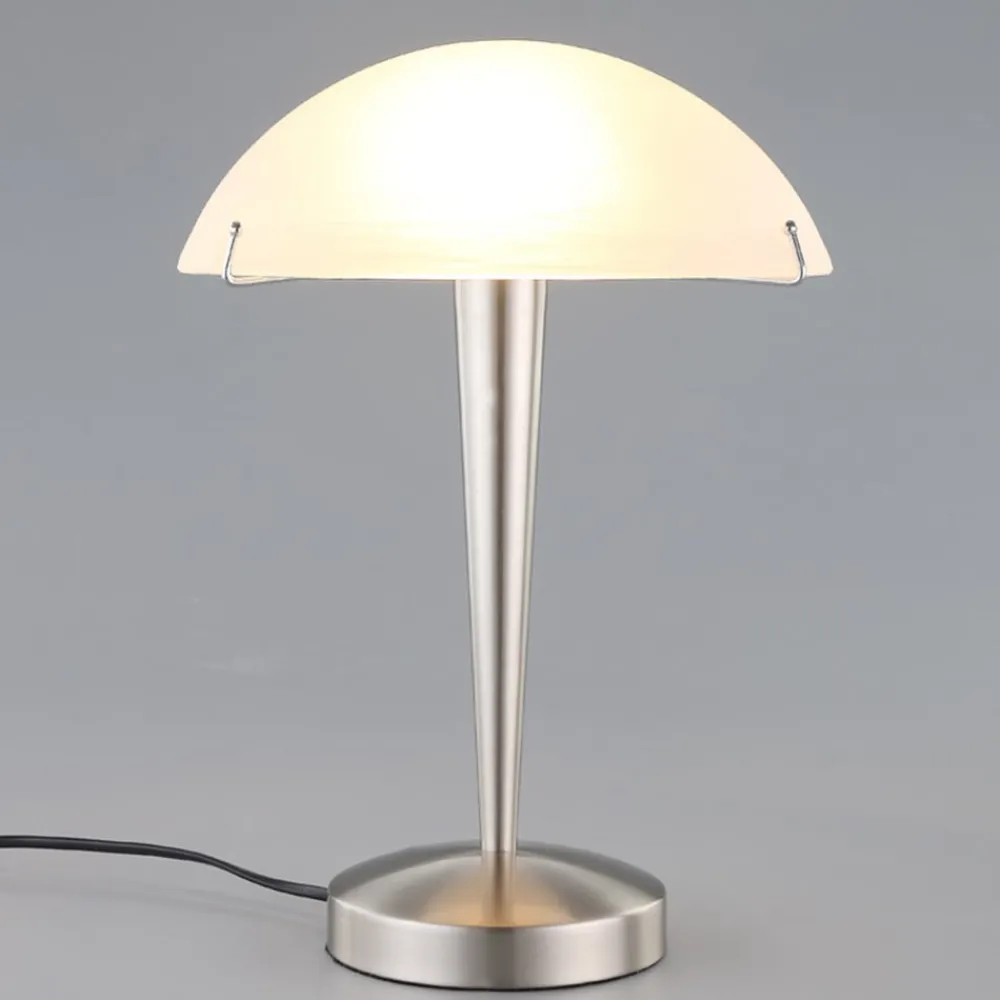 Lindby Bordlamper > Skøn Viola bordlampe i mat nikkel