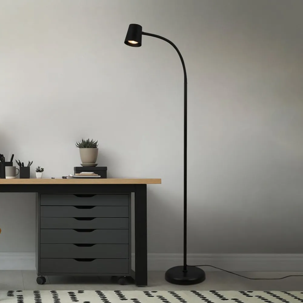 Briloner Arbejdsrum/Kontor|Gulvlamper > Skriva gulvlampe, justerbar, GU10, sort