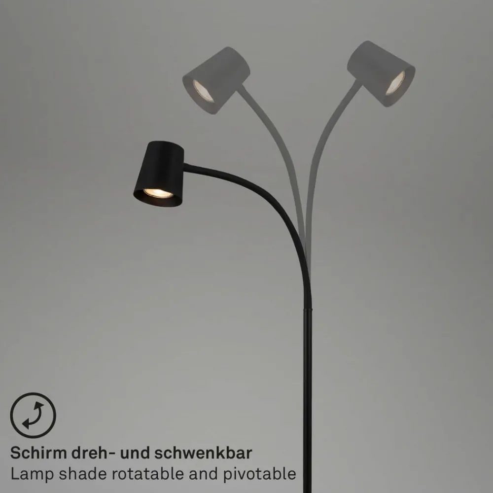 Briloner Arbejdsrum/Kontor|Gulvlamper > Skriva gulvlampe, justerbar, GU10, sort