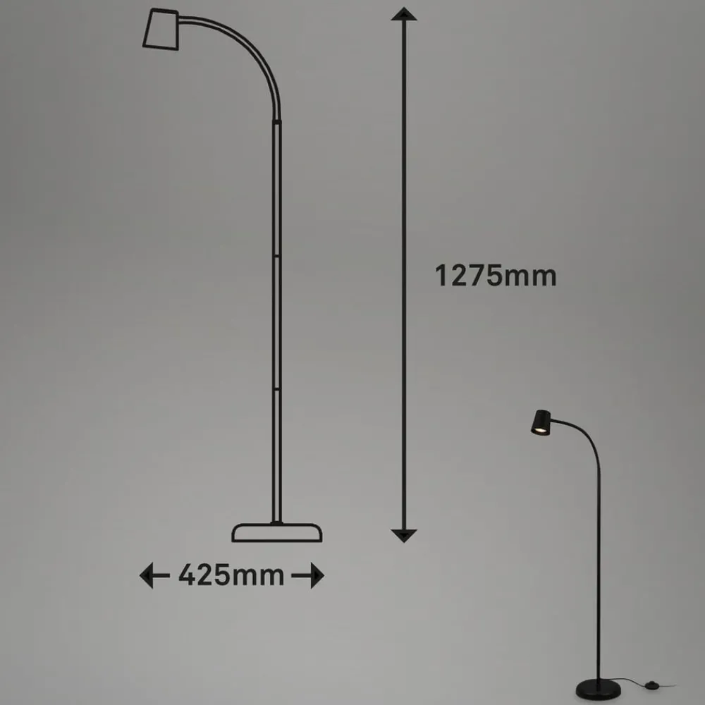 Briloner Arbejdsrum/Kontor|Gulvlamper > Skriva gulvlampe, justerbar, GU10, sort