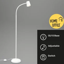 Briloner Arbejdsrum/Kontor|Gulvlamper > Skriva gulvlampe, justerbar, GU10, hvid