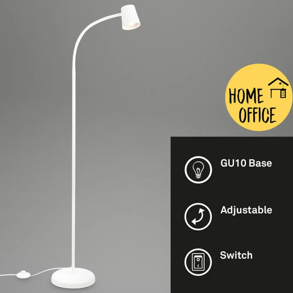 Briloner Arbejdsrum/Kontor|Gulvlamper > Skriva gulvlampe, justerbar, GU10, hvid