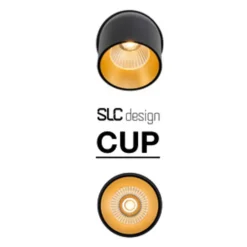 Indbygningsspots|Spotlights ^ The Light Group SLC Cup LED-indbygningsdownlight sort/guld 2.700 K
