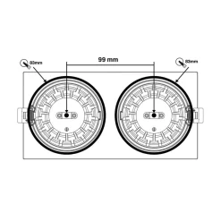 The Light Group Nedgravet Udebelysning|Udendørs Spot > SLC DL04 Square X2 LED-lampe 2700 K hvid