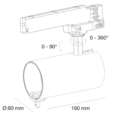 Skinnesystem ^ The Light Group SLC LED-spot Meta Pro AI dobbelt sensor, hvid, 3-fase skinne