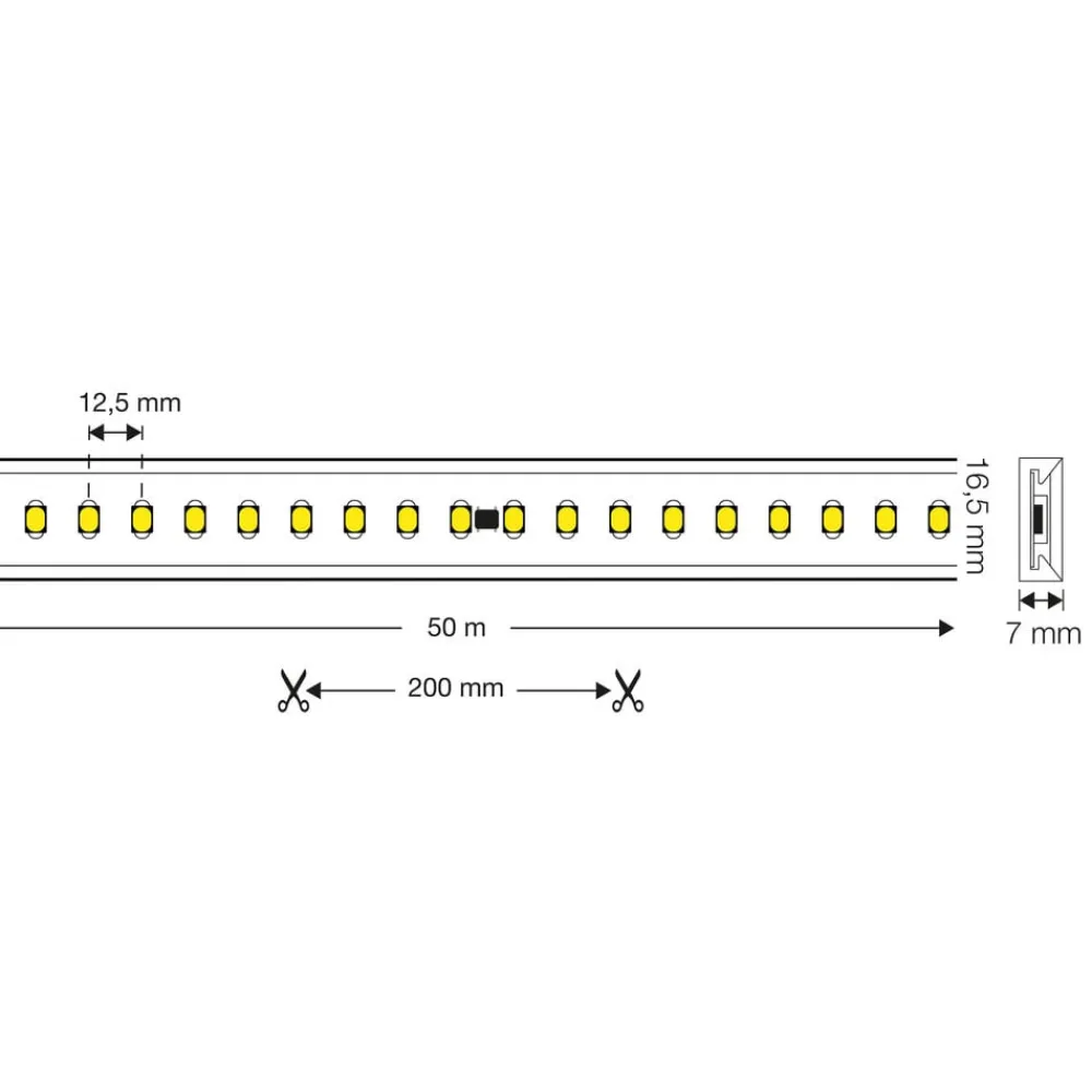 The Light Group Dekorationsbelysning|Led Strips > SLC LED-stripe 230V komplet sæt IP65 5m, 4.000K