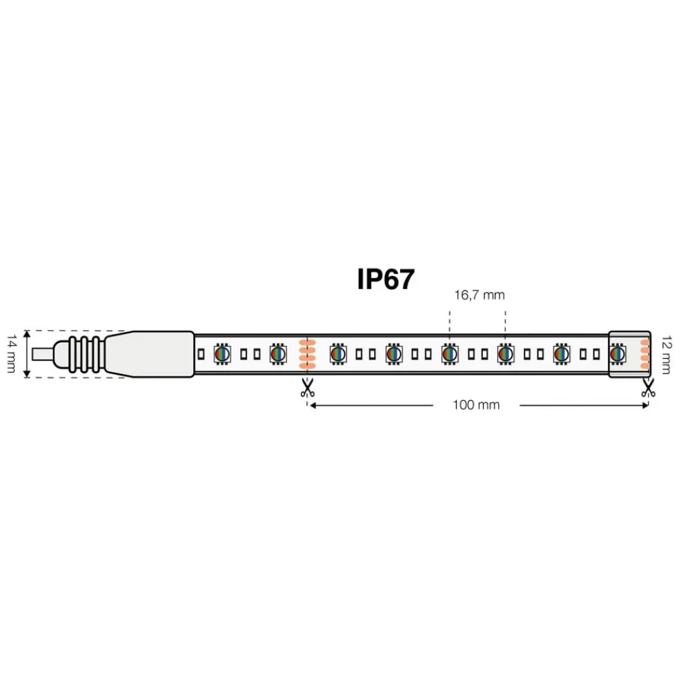Led Strips ^ The Light Group SLC LED-Strip RGBW 10m 144W IP67