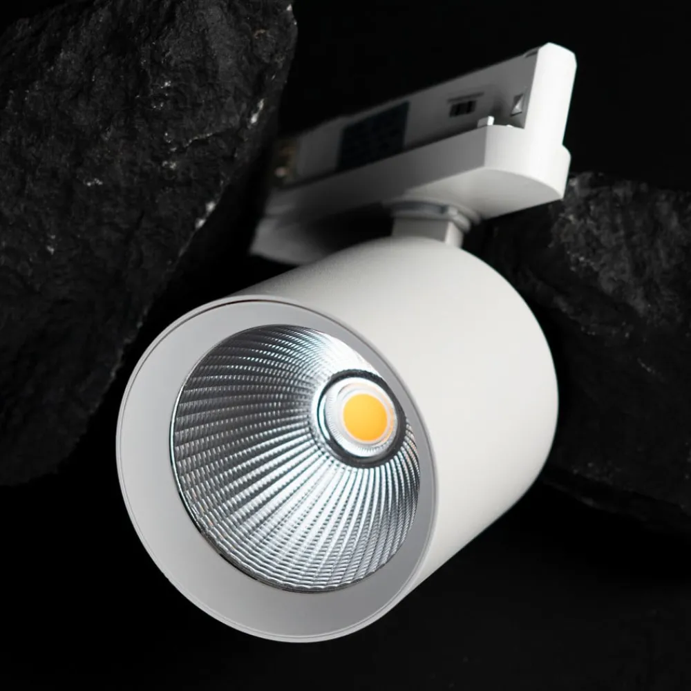 The Light Group Arbejdsrum/Kontor|Skinnesystem > SLC LED track spot Fox, hvid, 3.000 K, 3-fase skinne