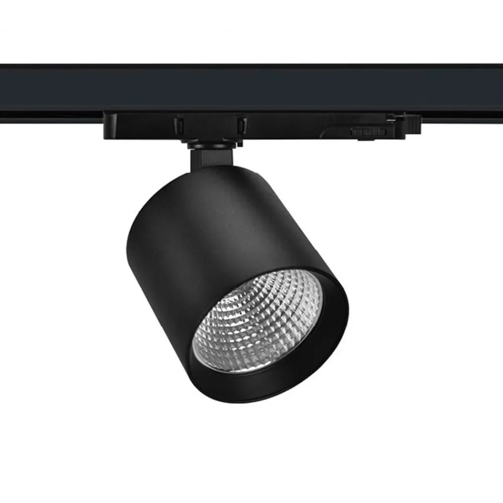 Skinnesystem ^ The Light Group SLC LED track spot Fox, sort, 3.000 K, 3-fase skinne