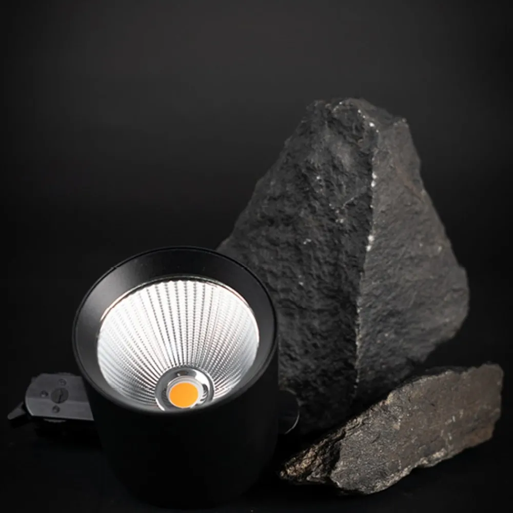 Skinnesystem ^ The Light Group SLC LED track spot Fox, sort, 3.000 K, 3-fase skinne