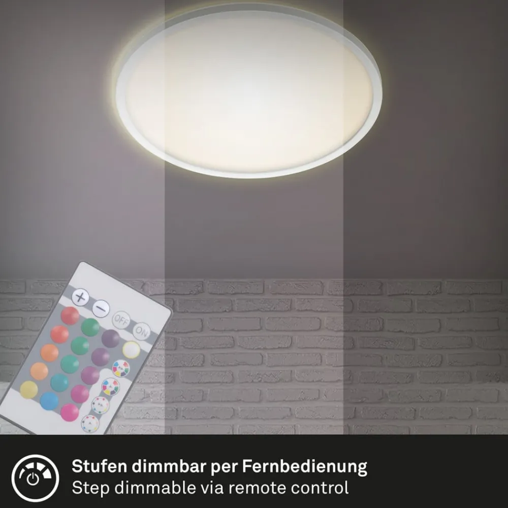 Loftlamper ^ Briloner Slim LED-panel rundt RGBW effekt Ø42cm hvidt
