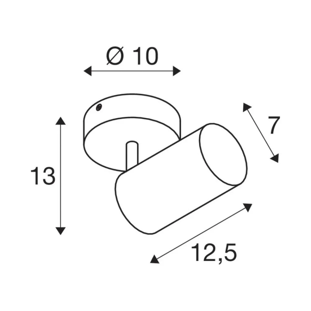 SLV Loftlamper|Spotlights > Asto Tube loftspot, GU10, 1 lyskilde, sort