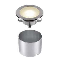 Nedgravet Udebelysning|Udendørs Spot ^ SLV Dasar Flat 120 LED-gulvlampe til indbygning, 3.000 K