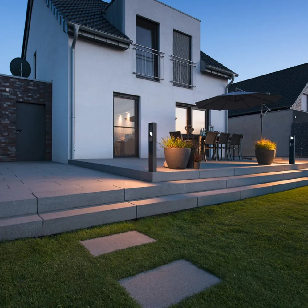 Gadebelysning ^ SLV Eskina Frame 75 LED-vejlampe, antracit, aluminium, IP65, CCT