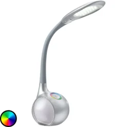 Bordlamper ^ Globo Sølvfarvet LED-bordlampe Paula