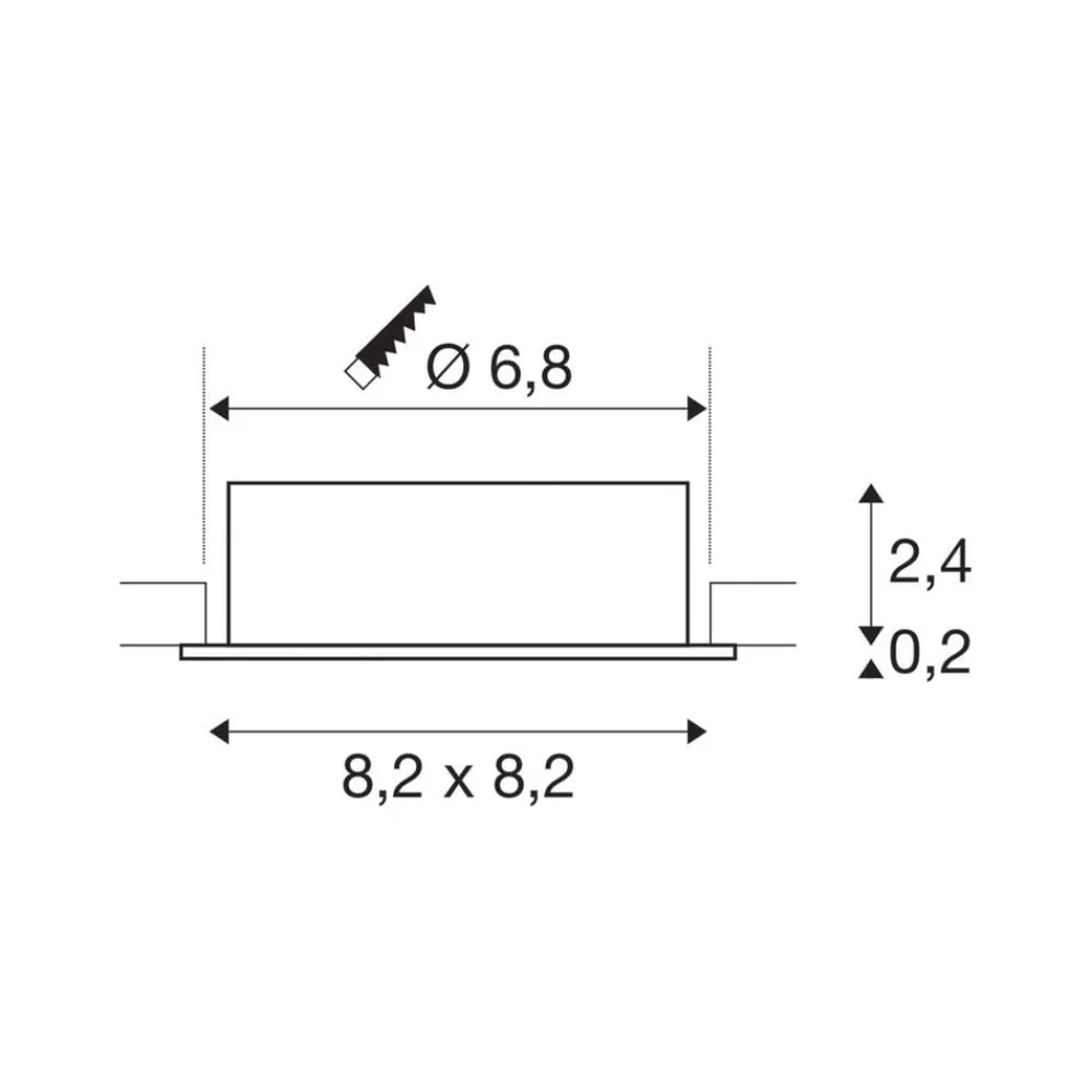 SLV Indbygningsspots > Forsænket loftlampe New Tria, hvid, aluminium, længde 8,2 cm