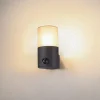 Væglampe Med Sensor ^ SLV Grafit udendørs væglampe cylindrisk med sensor