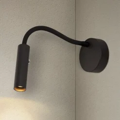 SLV Væglamper|Væglamper > Karpo Goose LED-væglampe, dæmpbar, sort