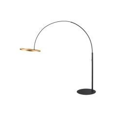 SLV Gulvlamper|Gulvlamper > LED-gulvlampe One Bow FL, sort/messingfarvet, stål