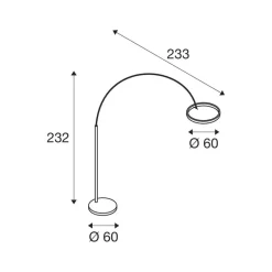 SLV Gulvlamper|Gulvlamper > LED-gulvlampe One Bow FL, sort/messingfarvet, stål