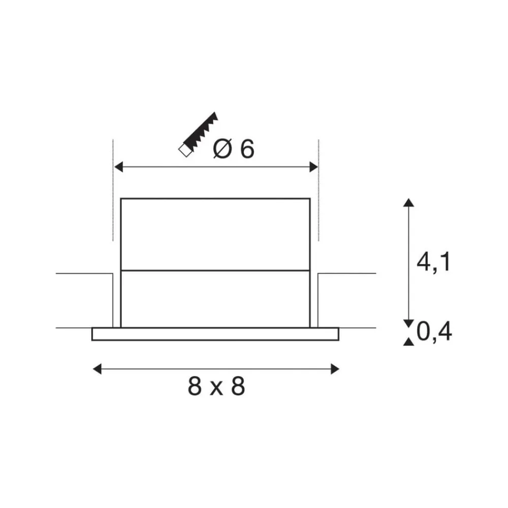 SLV Indbygningsspots|Spotlights > LED indbygningslampe Patta-I, hvid, aluminium, længde 8 cm